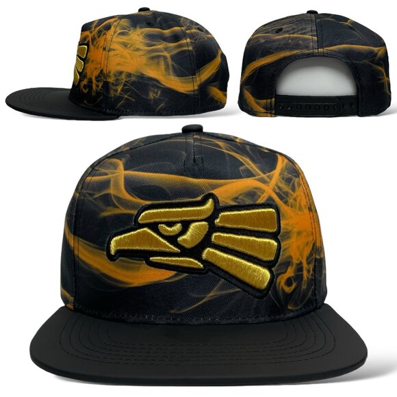 Hecho en Mexico Eagle Snapback Baseball Cap, Gold 3D Embroidery, Flat Brim - Picture 1 of 6